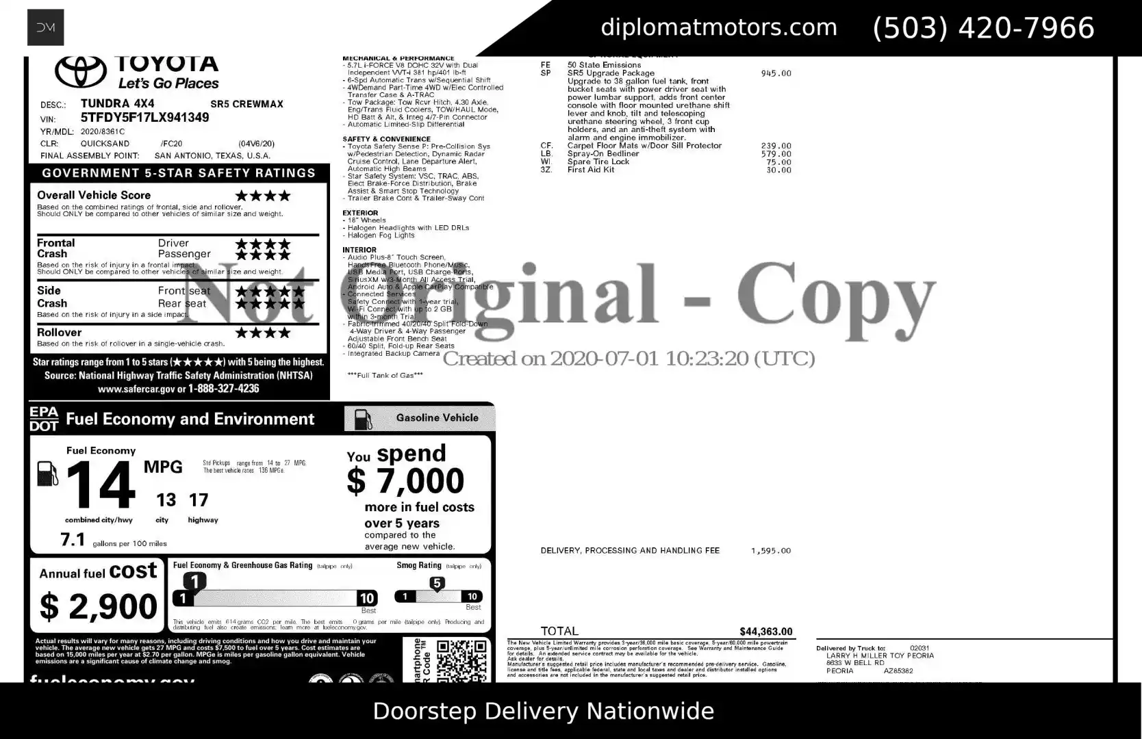 2020 Toyota Tundra SR5 CrewMax