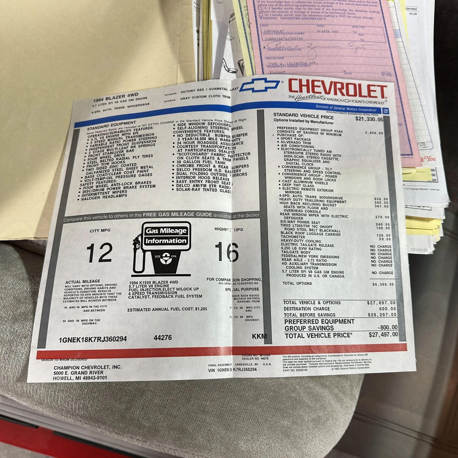 1994 Chevrolet Blazer Sport