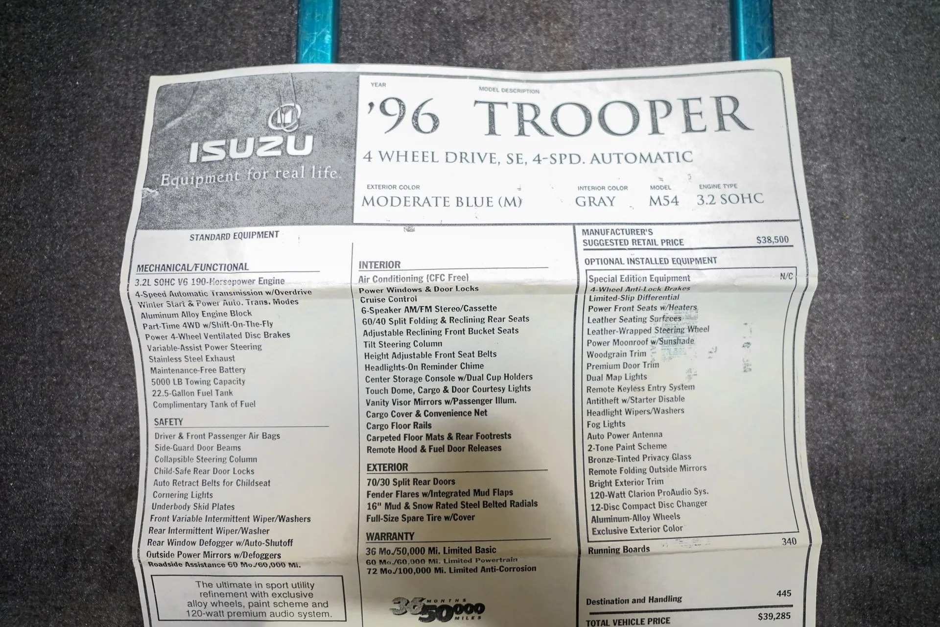 3k-Mile 1996 Isuzu Trooper