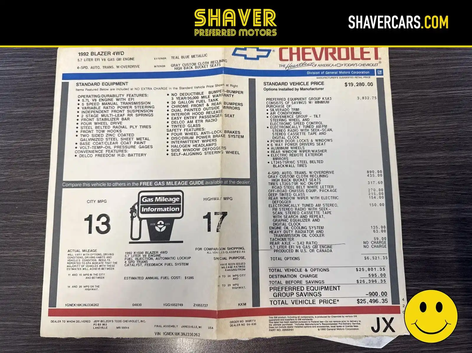 77k-Mile 1992 Chevrolet Blazer K1500